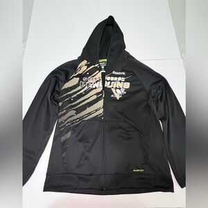 Reebok Pittsburg Penguins Black Large Hooded Zip up Sweater